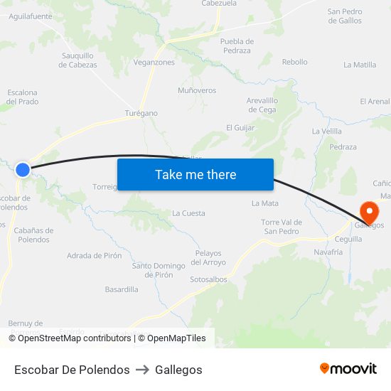 Escobar De Polendos to Gallegos map