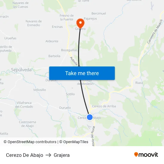 Cerezo De Abajo to Grajera map