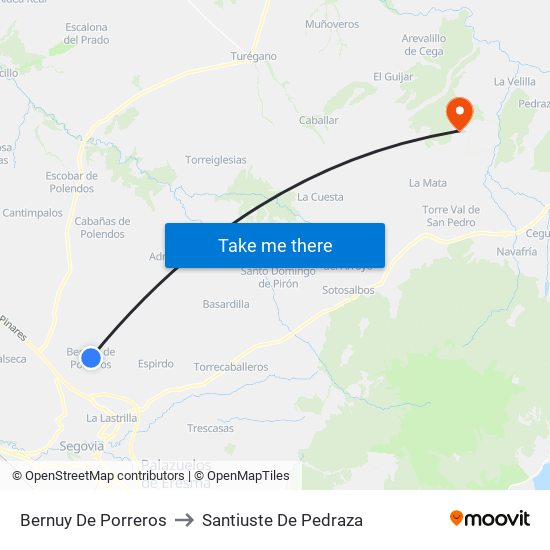 Bernuy De Porreros to Santiuste De Pedraza map