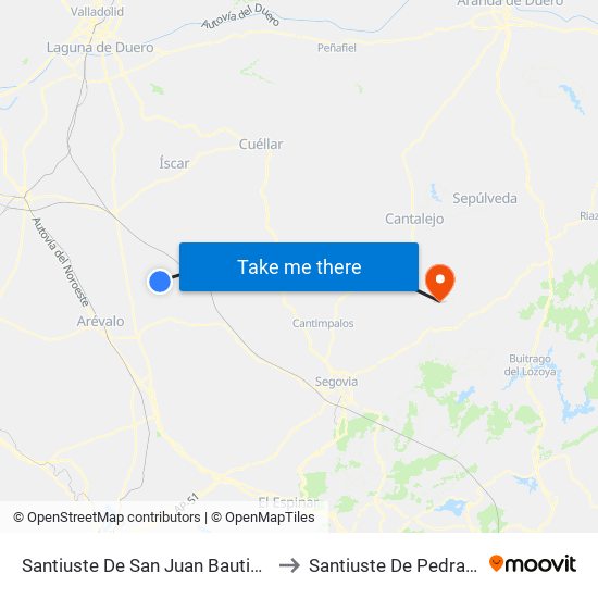 Santiuste De San Juan Bautista to Santiuste De Pedraza map