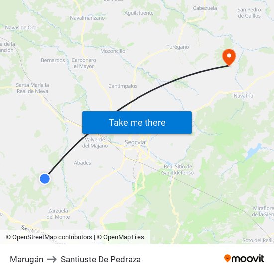 Marugán to Santiuste De Pedraza map