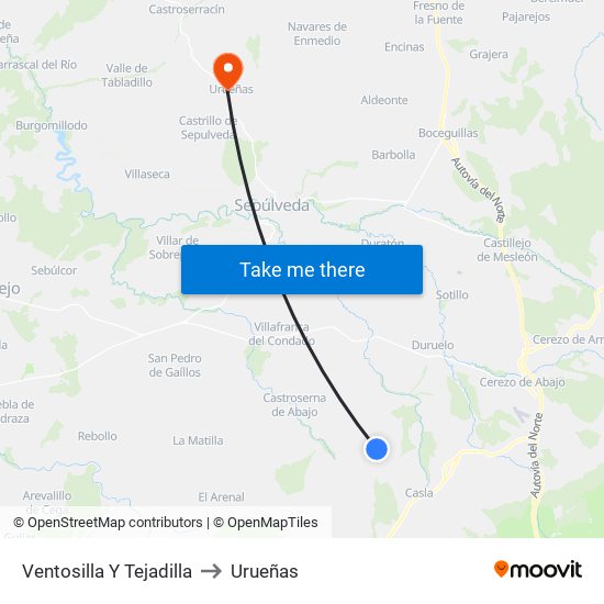 Ventosilla Y Tejadilla to Urueñas map