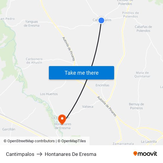 Cantimpalos to Hontanares De Eresma map