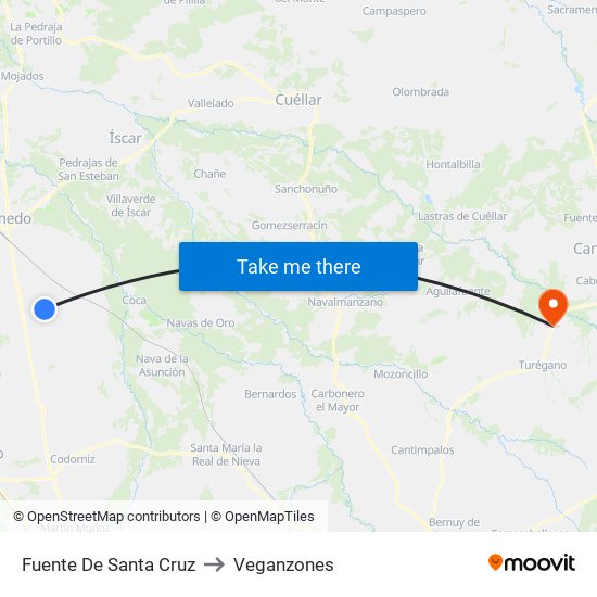 Fuente De Santa Cruz to Veganzones map