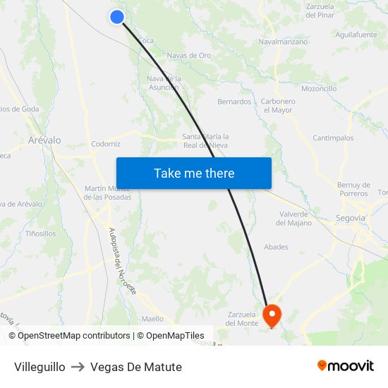 Villeguillo to Vegas De Matute map