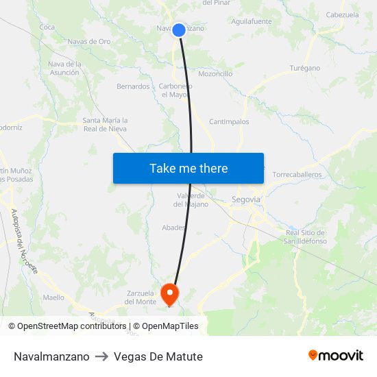 Navalmanzano to Vegas De Matute map