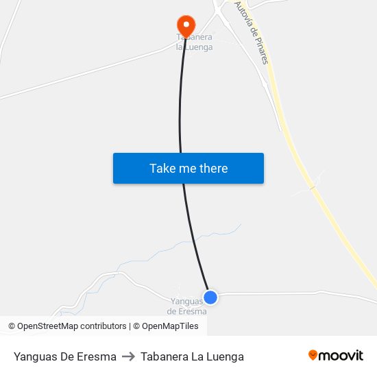 Yanguas De Eresma to Tabanera La Luenga map