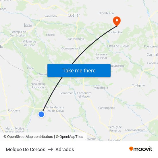 Melque De Cercos to Adrados map