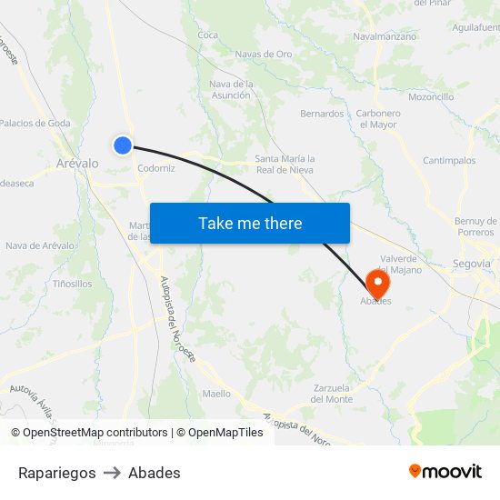 Rapariegos to Abades map