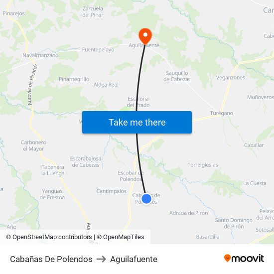 Cabañas De Polendos to Aguilafuente map