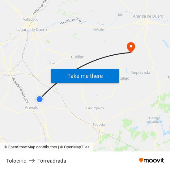 Tolocirio to Torreadrada map