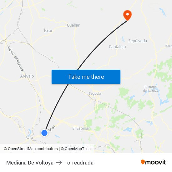 Mediana De Voltoya to Torreadrada map