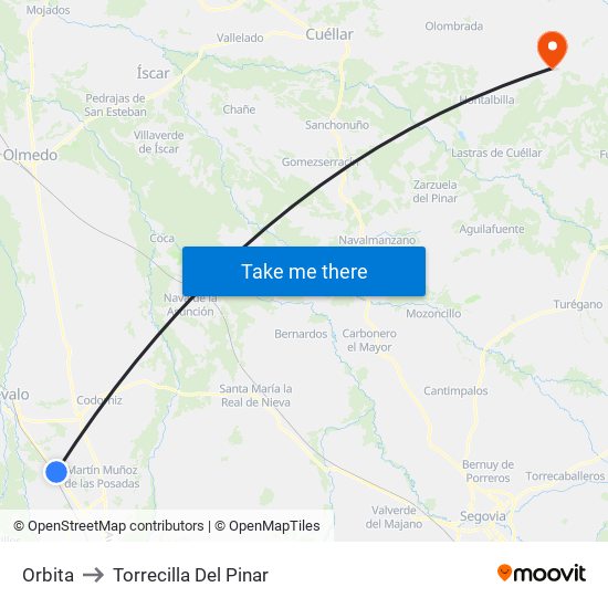 Orbita to Torrecilla Del Pinar map