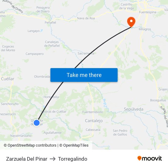 Zarzuela Del Pinar to Torregalindo map