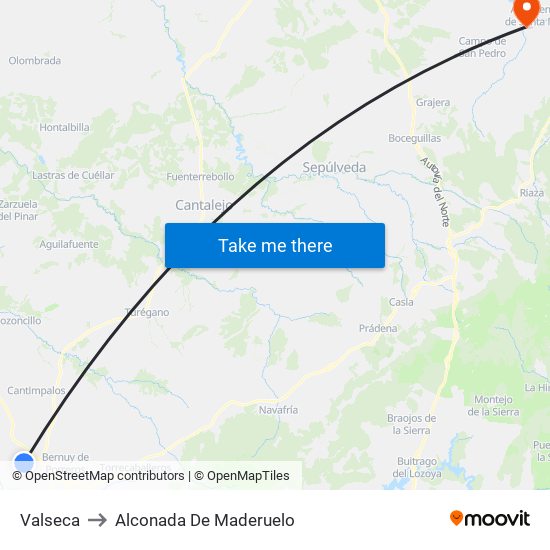 Valseca to Alconada De Maderuelo map