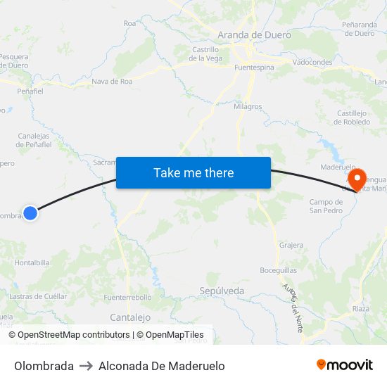 Olombrada to Alconada De Maderuelo map