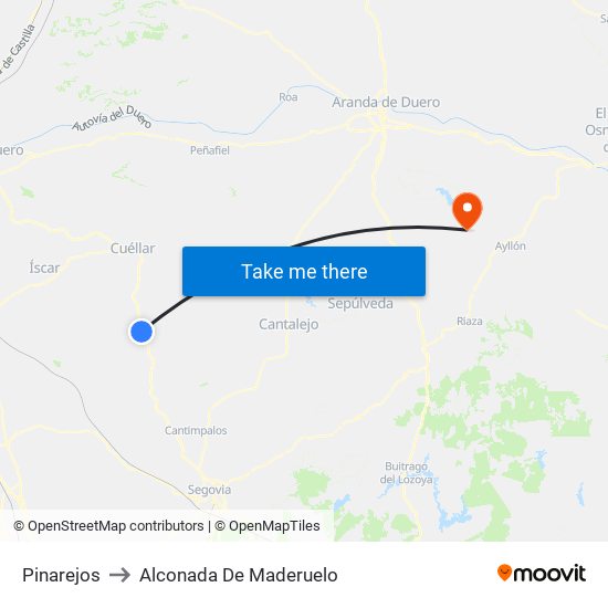 Pinarejos to Alconada De Maderuelo map