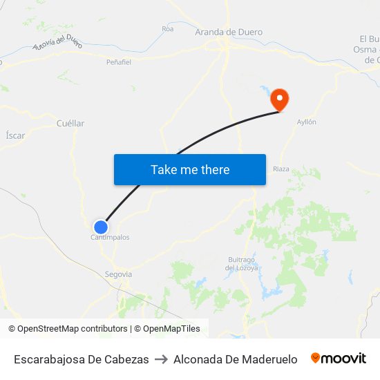 Escarabajosa De Cabezas to Alconada De Maderuelo map