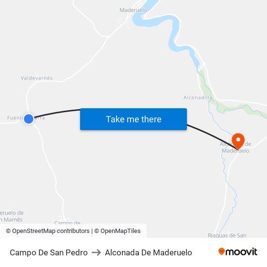 Campo De San Pedro to Alconada De Maderuelo map