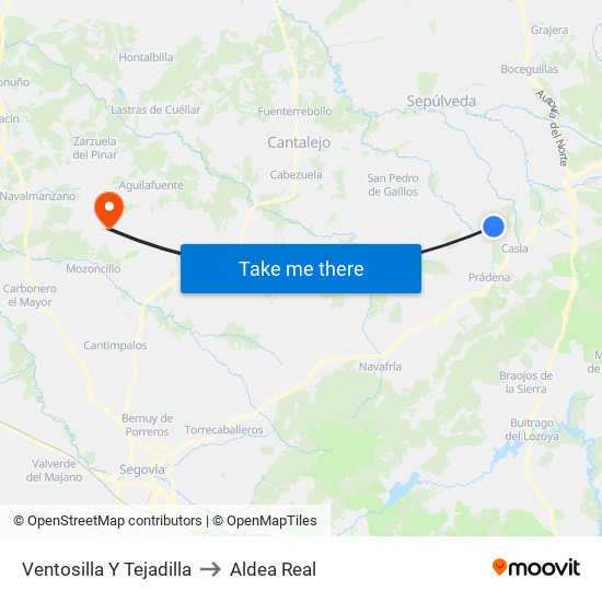 Ventosilla Y Tejadilla to Aldea Real map
