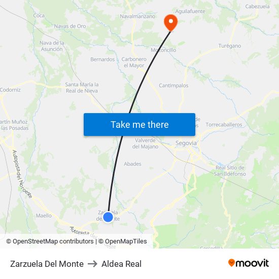 Zarzuela Del Monte to Aldea Real map