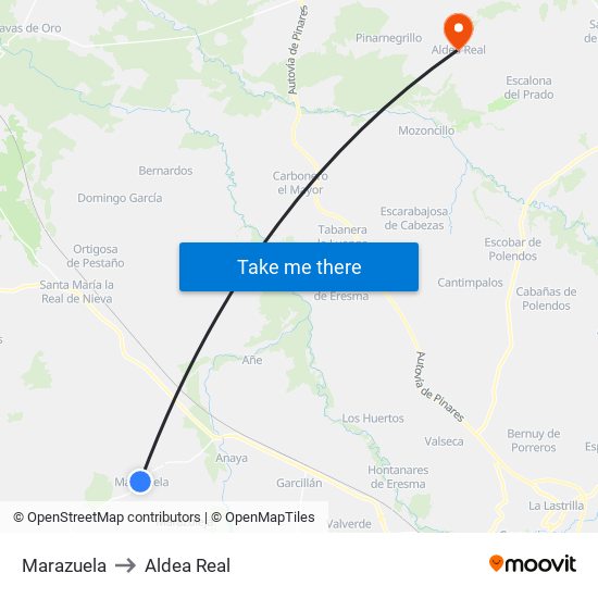 Marazuela to Aldea Real map