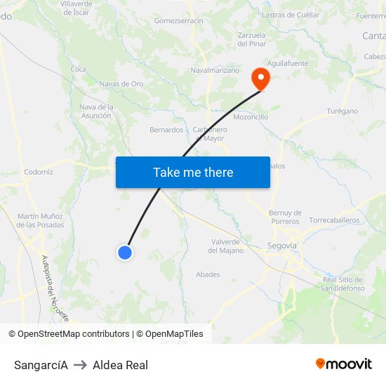 Sangarcí­A to Aldea Real map