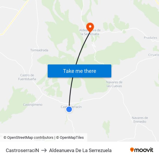 Castroserrací­N to Aldeanueva De La Serrezuela map