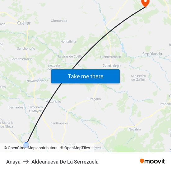 Anaya to Aldeanueva De La Serrezuela map