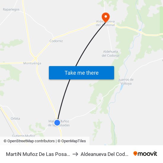 Martí­N Muñoz De Las Posadas to Aldeanueva Del Codonal map