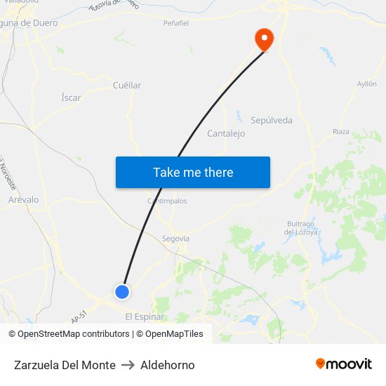 Zarzuela Del Monte to Aldehorno map