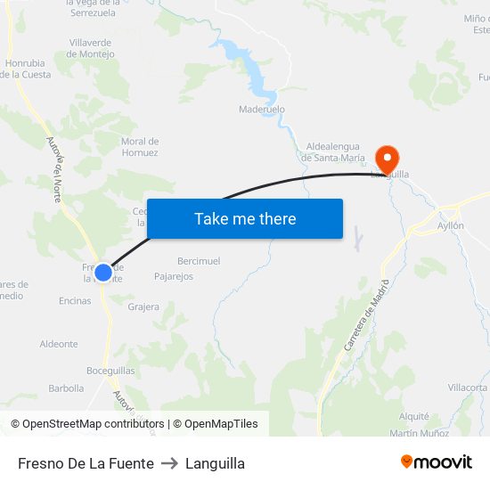 Fresno De La Fuente to Languilla map