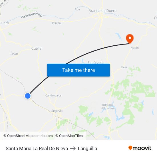 Santa María  La Real De Nieva to Languilla map