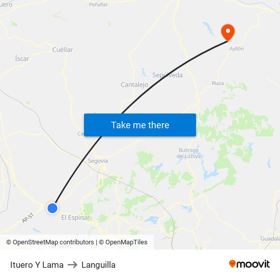 Ituero Y Lama to Languilla map