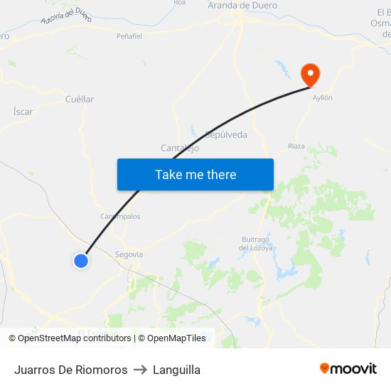 Juarros De Riomoros to Languilla map