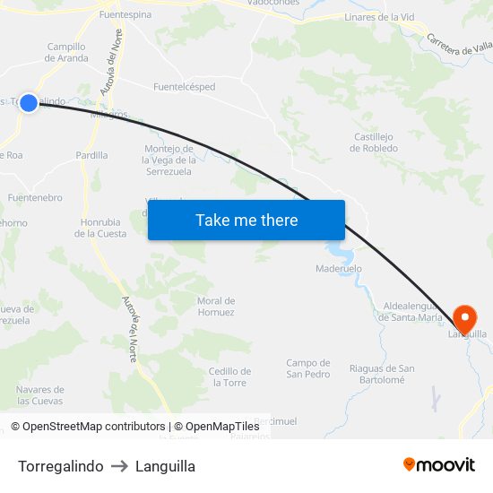 Torregalindo to Languilla map