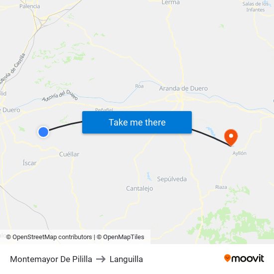 Montemayor De Pililla to Languilla map