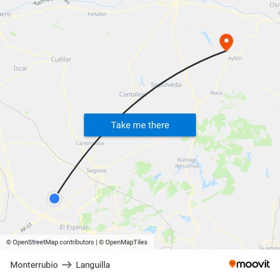 Monterrubio to Languilla map