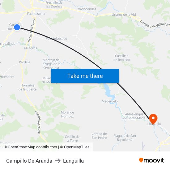 Campillo De Aranda to Languilla map
