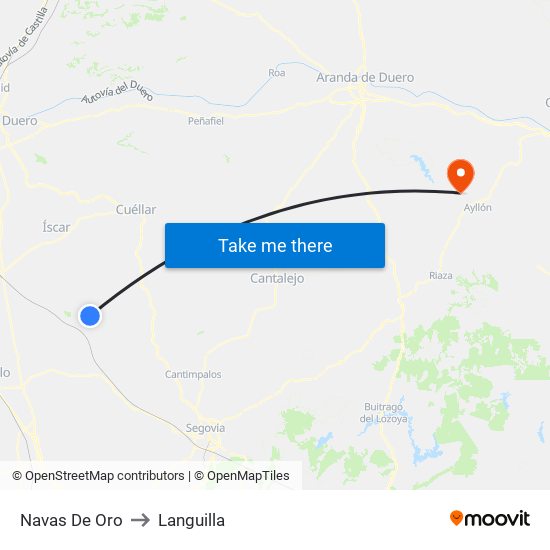 Navas De Oro to Languilla map