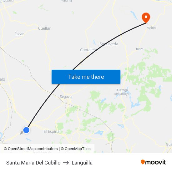 Santa María Del Cubillo to Languilla map