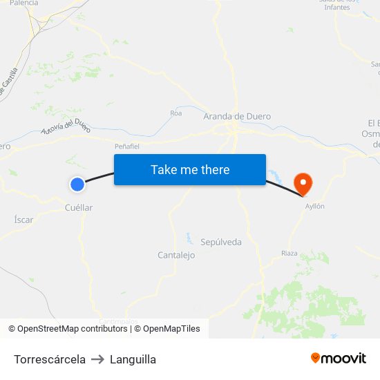 Torrescárcela to Languilla map