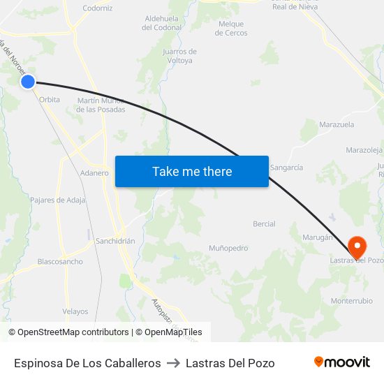 Espinosa De Los Caballeros to Lastras Del Pozo map