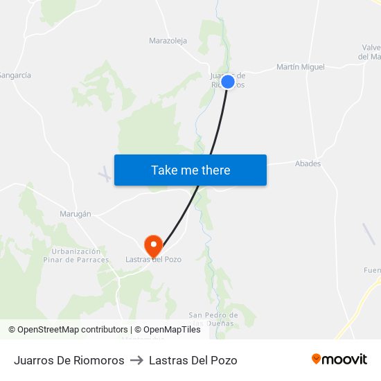 Juarros De Riomoros to Lastras Del Pozo map