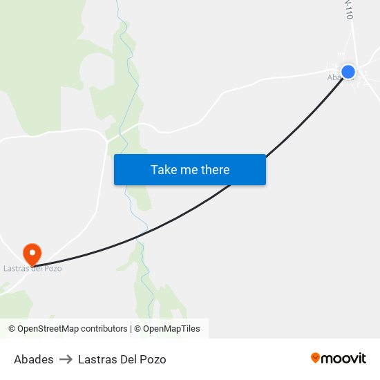 Abades to Lastras Del Pozo map