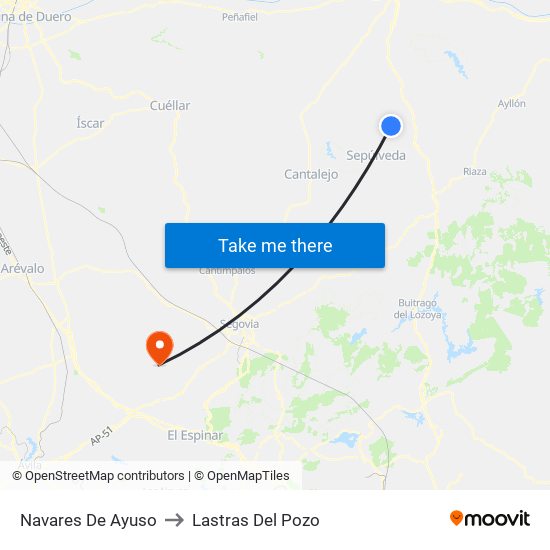 Navares De Ayuso to Lastras Del Pozo map