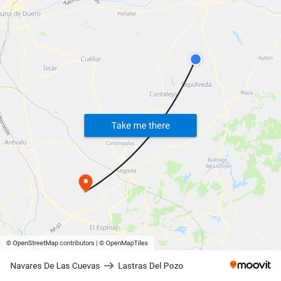 Navares De Las Cuevas to Lastras Del Pozo map