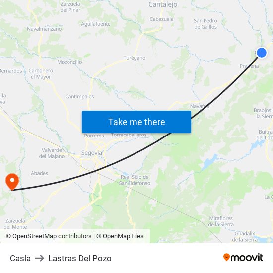 Casla to Lastras Del Pozo map