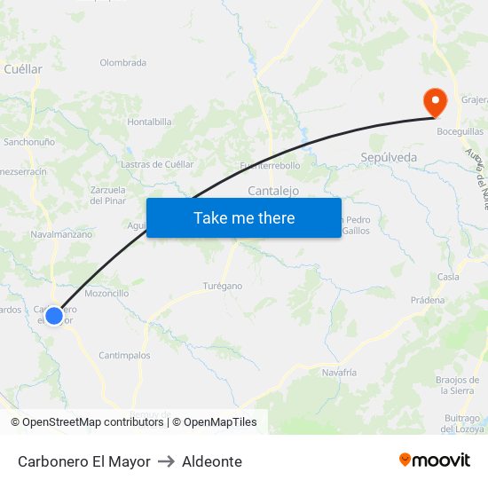Carbonero El Mayor to Aldeonte map
