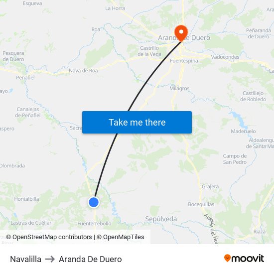 Navalilla to Aranda De Duero map